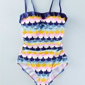 Boden Multicolor Ruffle One Piece Swimsuit